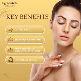 OMIC Lighten-Up applied on arm illustrating smoothing and hydrating benefit