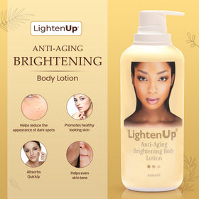 OMIC Lighten-Up pump dispensing lotion texture demonstrating quick absorption benefit