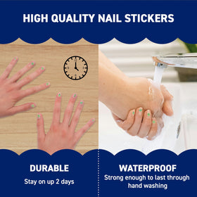 Omy variety of designs spread out to reveal shapes and sizes for all nails