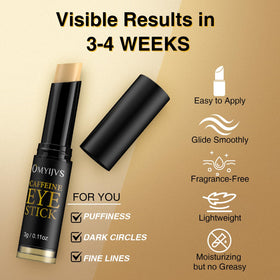 OMYIJVS application under-eye showing de-puffing effect