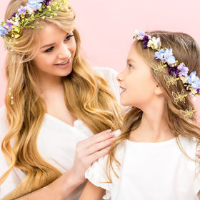 ONCHSH hair lifestyle image with clips in a bride's half-up hairstyle