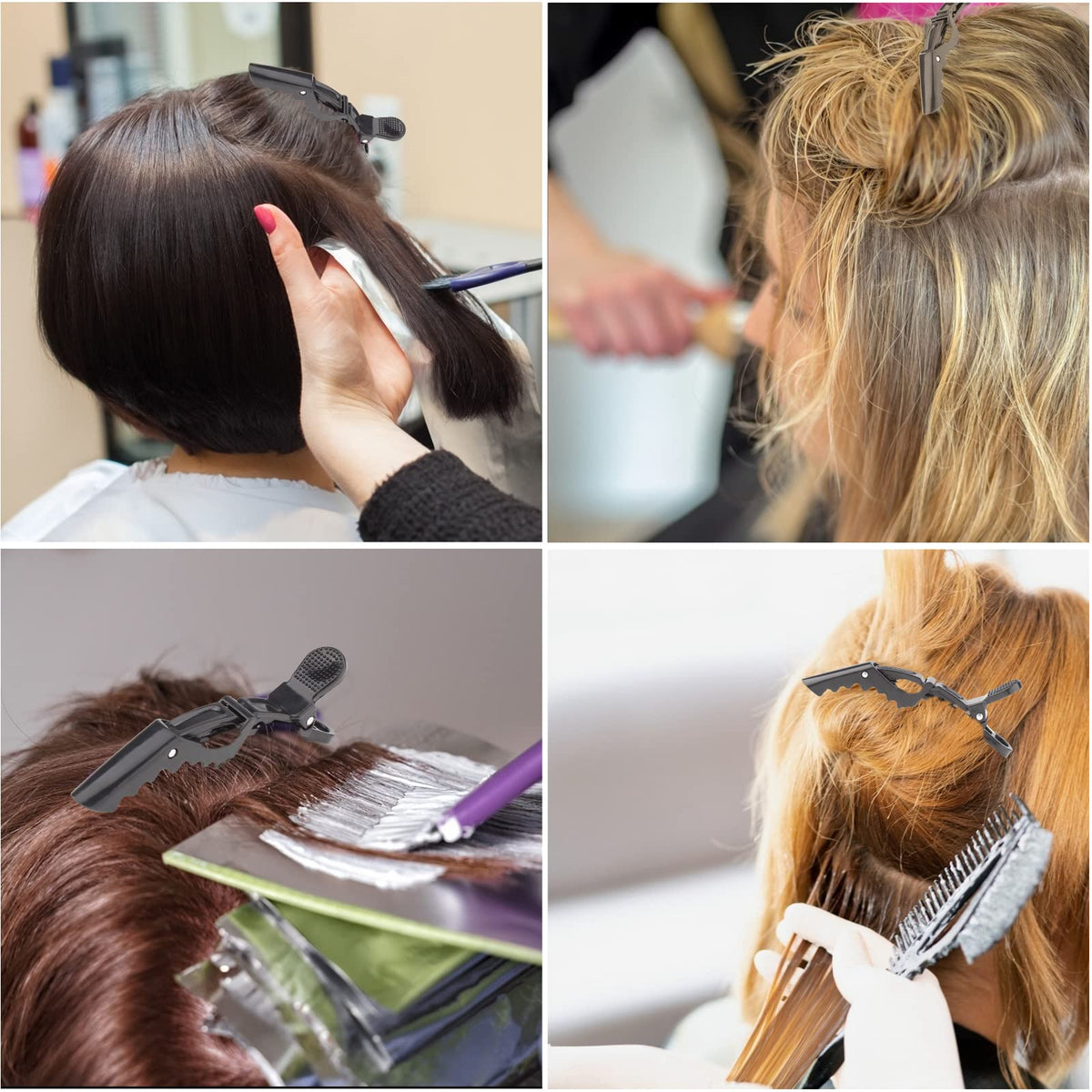 Ondder clips holding thick hair to demonstrate strong hold and comfort