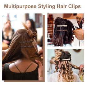 Ondder colorful clips holding hair back during makeup for easy application