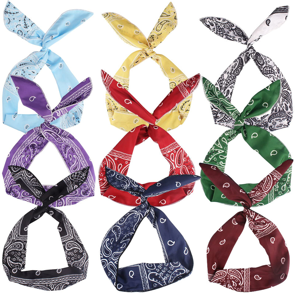Ondder front view of assorted paisley headband set showing colors and pattern benefits