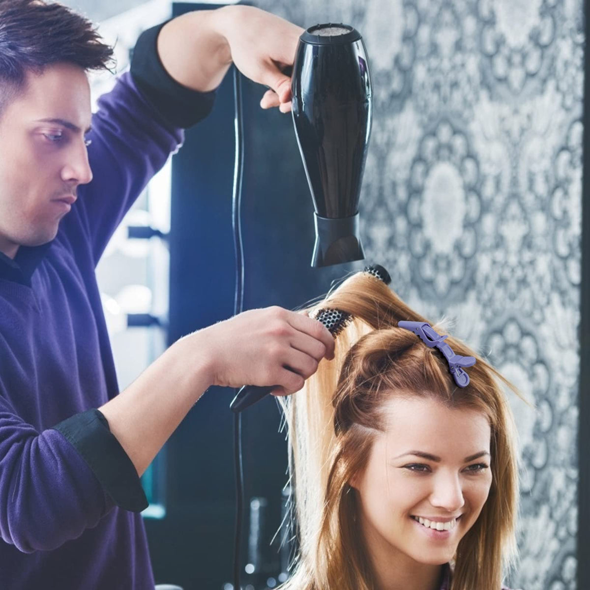 ondder clips used during makeup prep to keep hair off the face