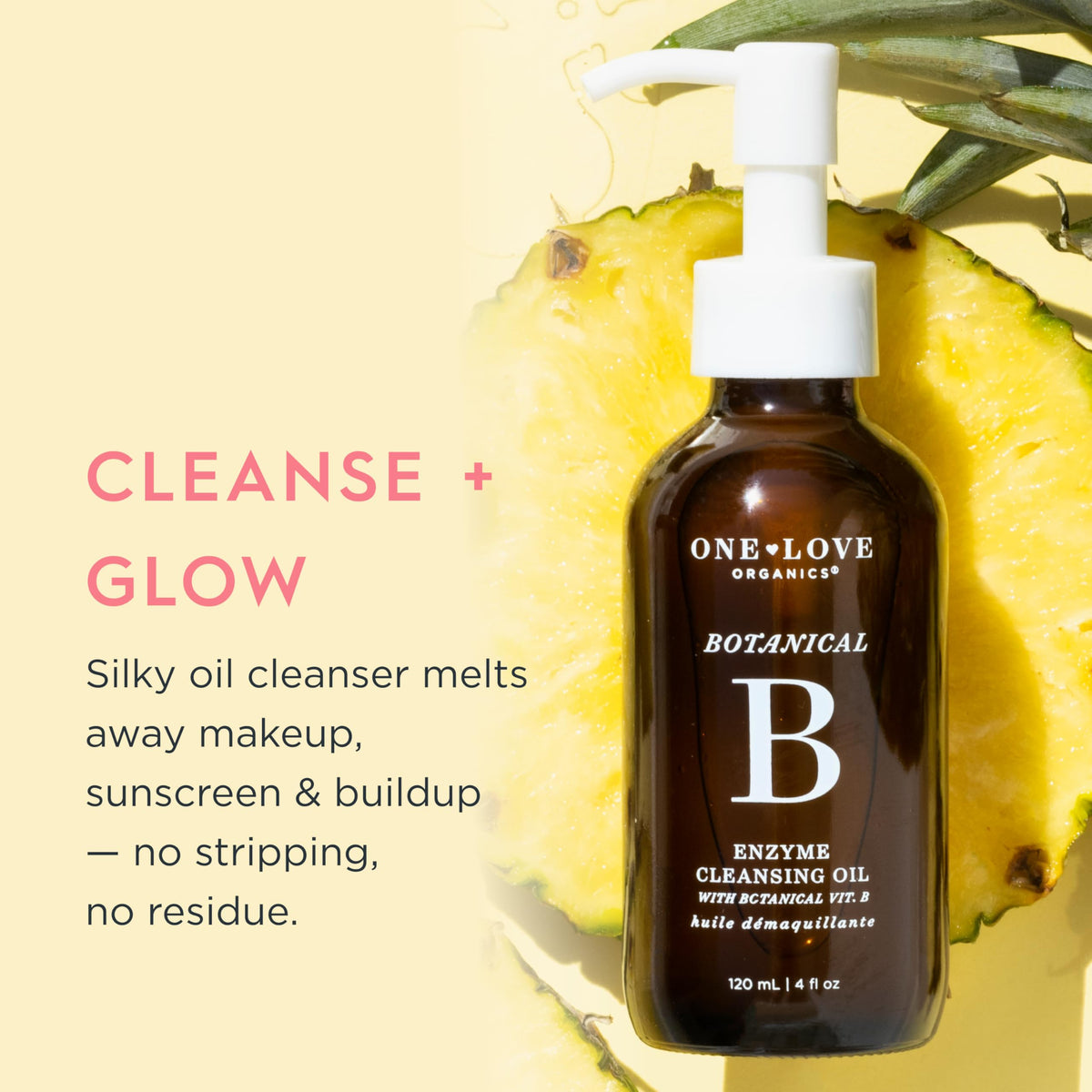 One Love Organics pump dispenser close-up for easy application