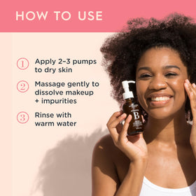 One Love Organics product being massaged on skin to remove makeup