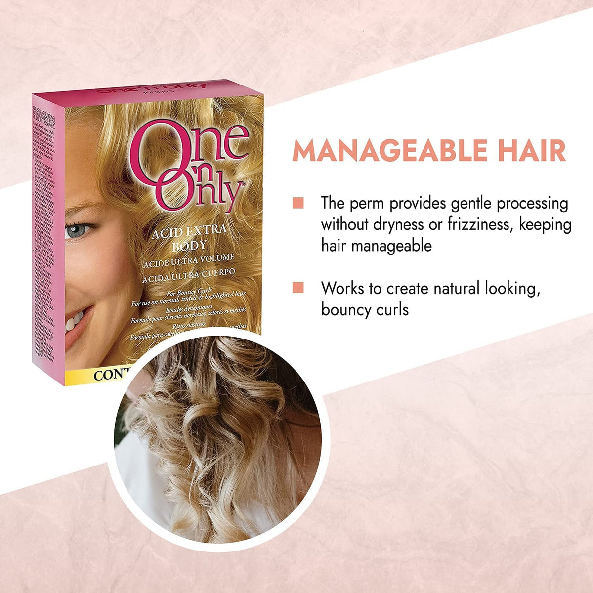 One 'N Only argan oil formula close-up showing nourishing shine and softness