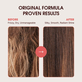 One 'N Only applying oil to hair lengths to reduce frizz and detangle