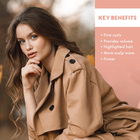 One 'N Only before-and-after hair showing firm, shiny curls