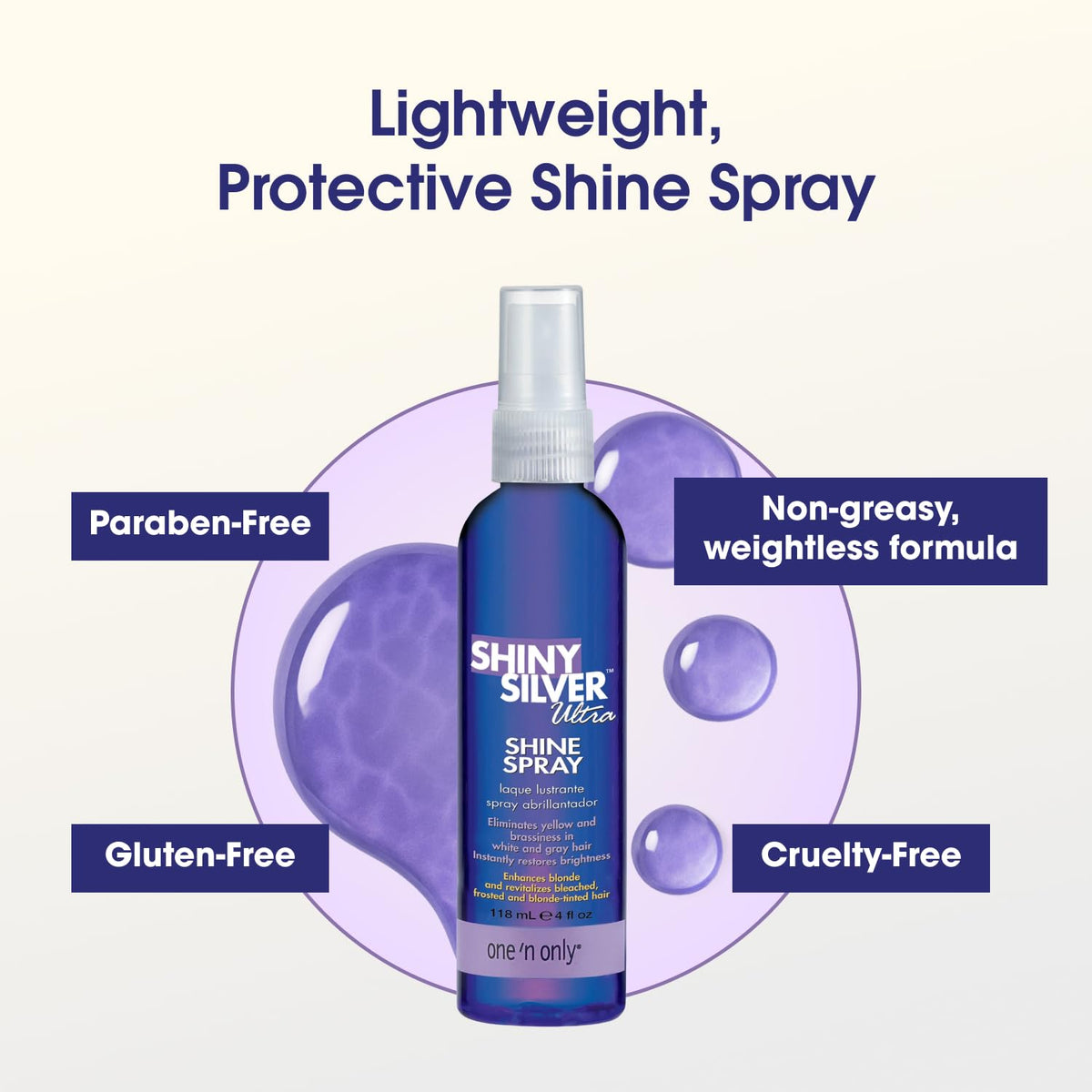 one 'n only texture close-up showing glossy hair surface and enhanced smoothness