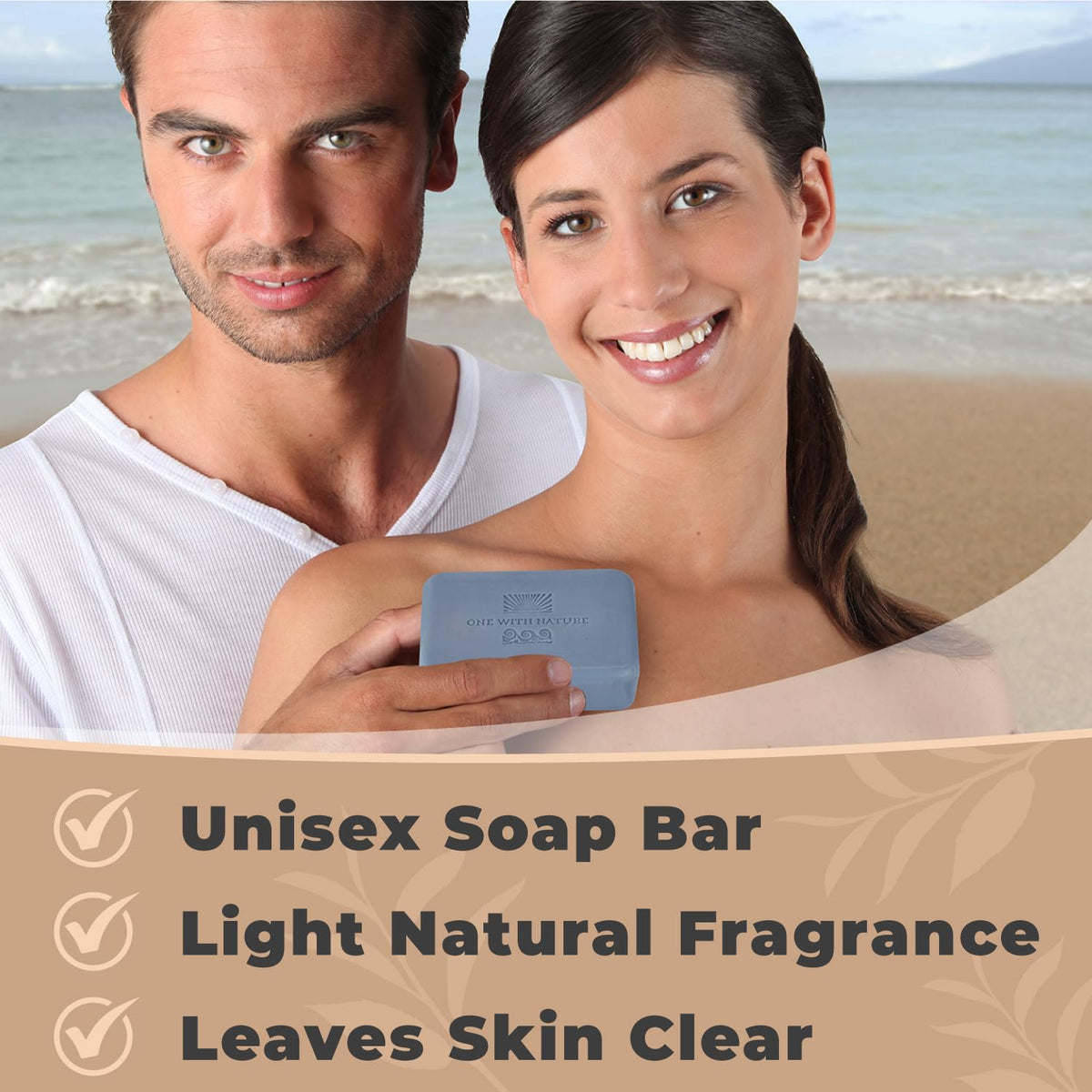 one with nature soap placed on bathroom shelf in lifestyle scene promoting calming ritual