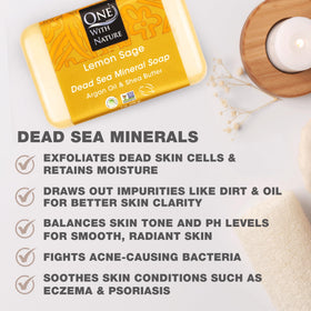 One With Nature close-up texture of mineral-rich soap revealing exfoliating particles
