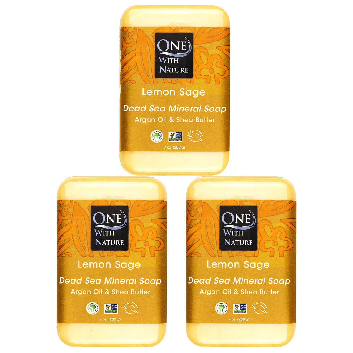 One With Nature front packaging showing 7oz three-pack and sustainable box benefit