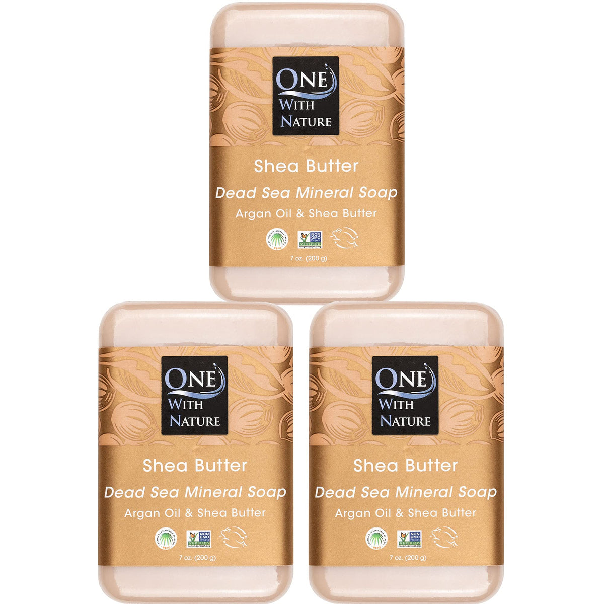 One With Nature front packaging showing three 7oz bars and clear product benefit