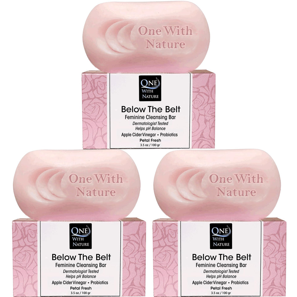 One With Nature front packaging showing three rose petal bars, convenience and eco benefit