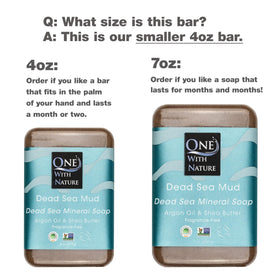 One With Nature soap bar close-up highlighting smooth surface and minerals
