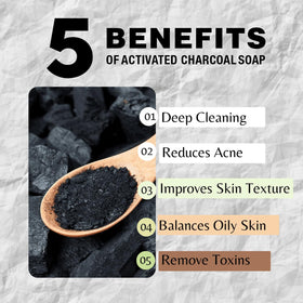 One With Nature charcoal soap texture close-up revealing exfoliating Dead Sea salt benefits