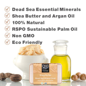 One With Nature soap creating creamy lather in hand for effective cleansing