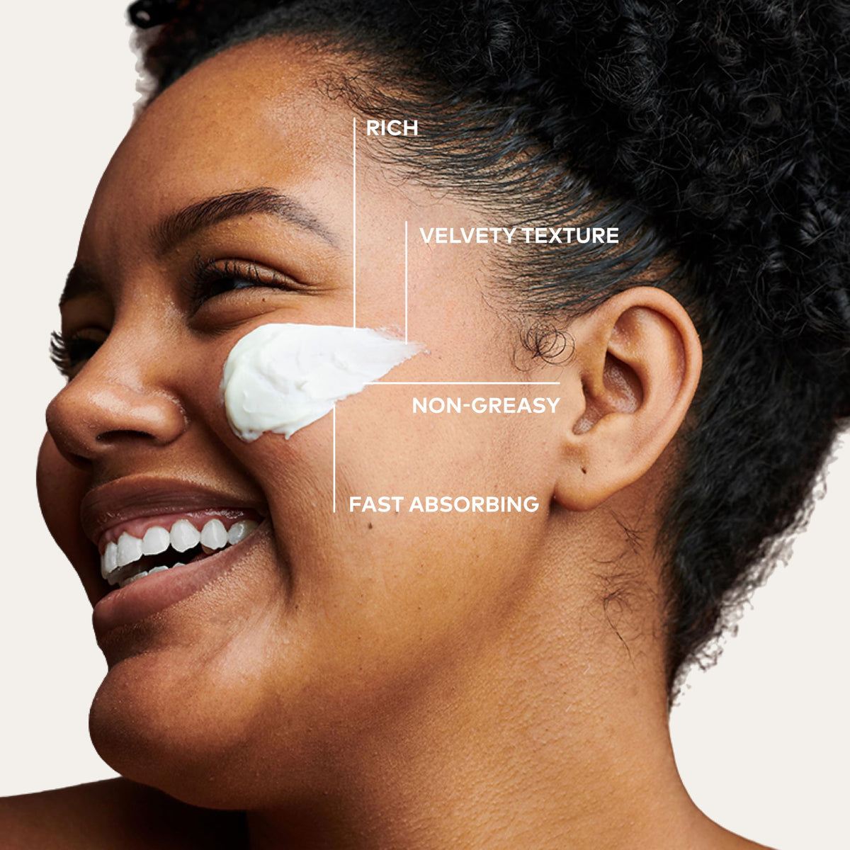 Onekind cream in hand scale showing 1.7 oz size and easy at-home application benefit