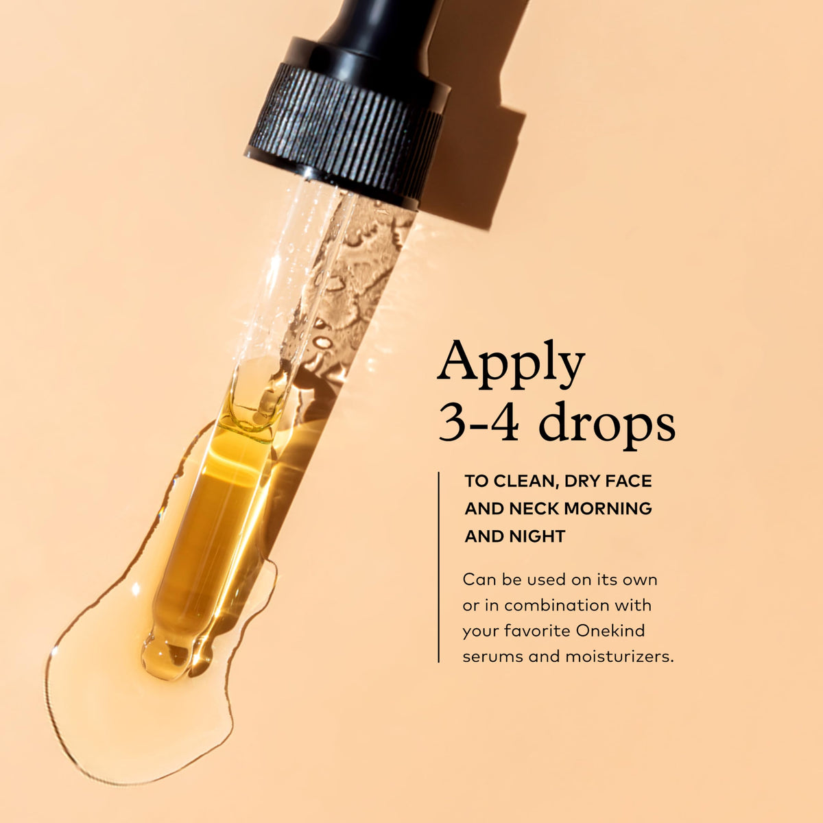 onekind applying oil to cheek demonstrating layering under makeup and hydration