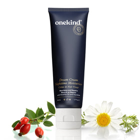 Onekind night moisturizer front jar showing clean packaging and calming design benefits hydration