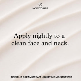 Onekind night cream on nightstand lifestyle suggesting bedtime routine hydration benefit
