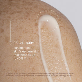 oneskin bottle held in hand showing 250 mL scale for practical size reference
