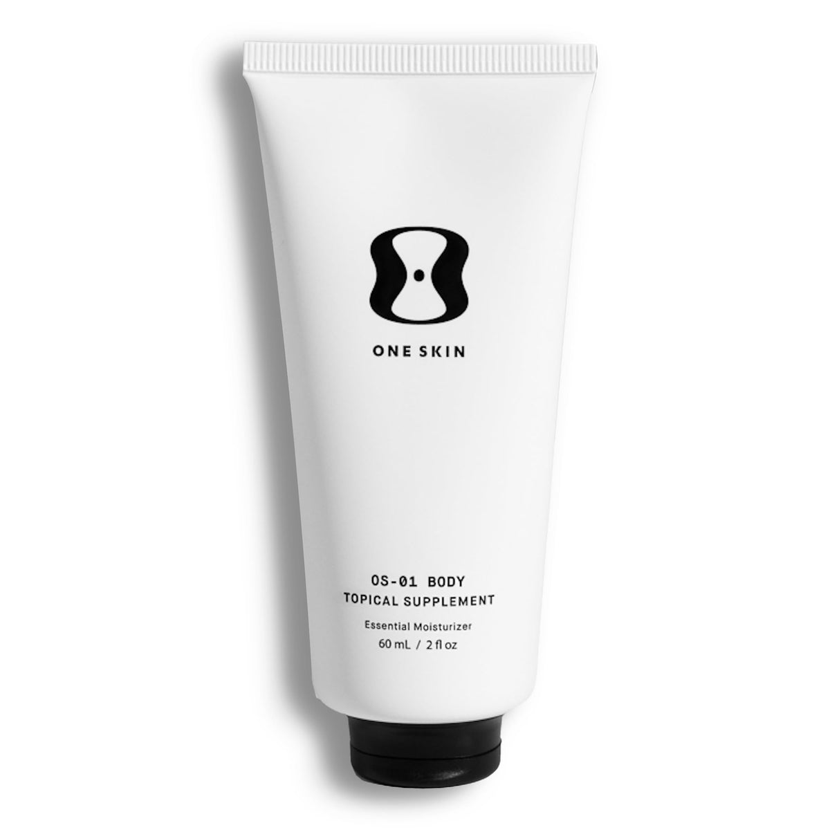oneskin front packaging showing tube and label, clear ingredient focus and travel size benefit