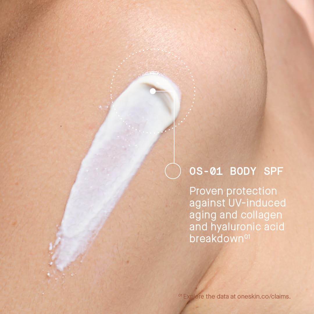 oneskin texture closeup creamy lotion highlighting smooth spreadability and fast absorption