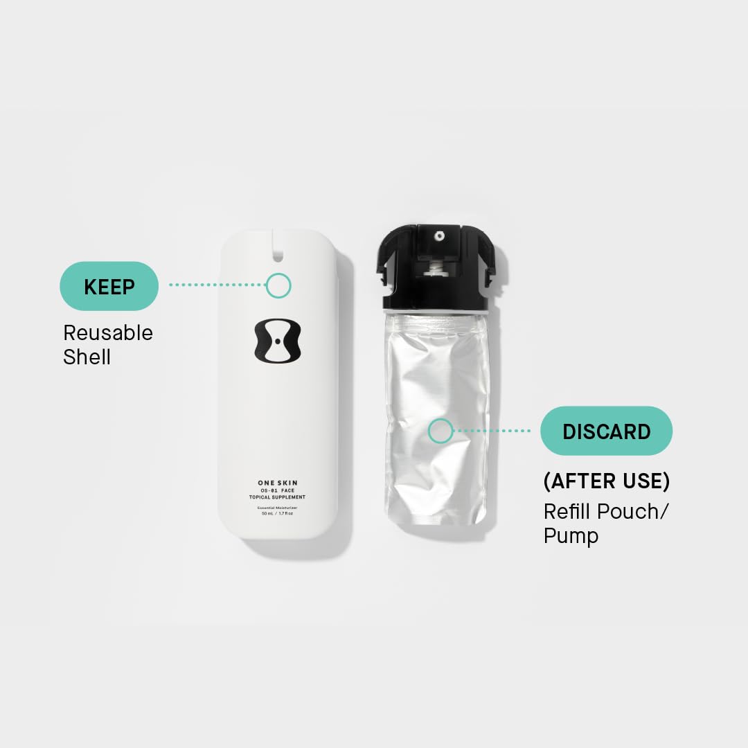 oneskin on bathroom vanity in lifestyle setting showing daily routine convenience benefit