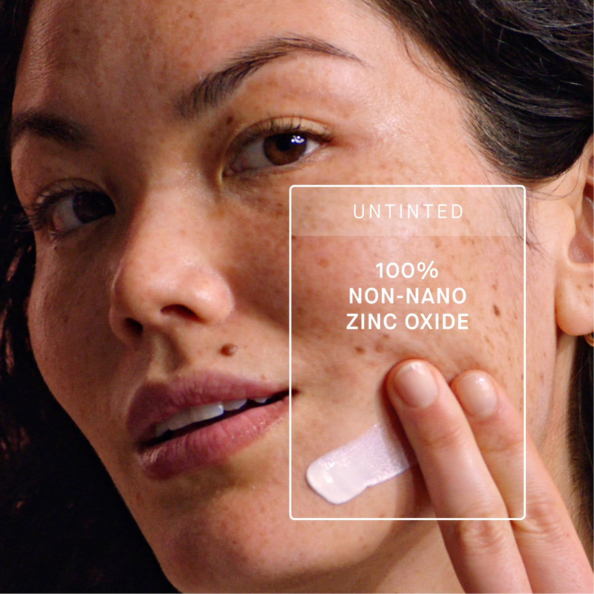 oneskin close-up of sunscreen texture demonstrating sheer, blendable finish