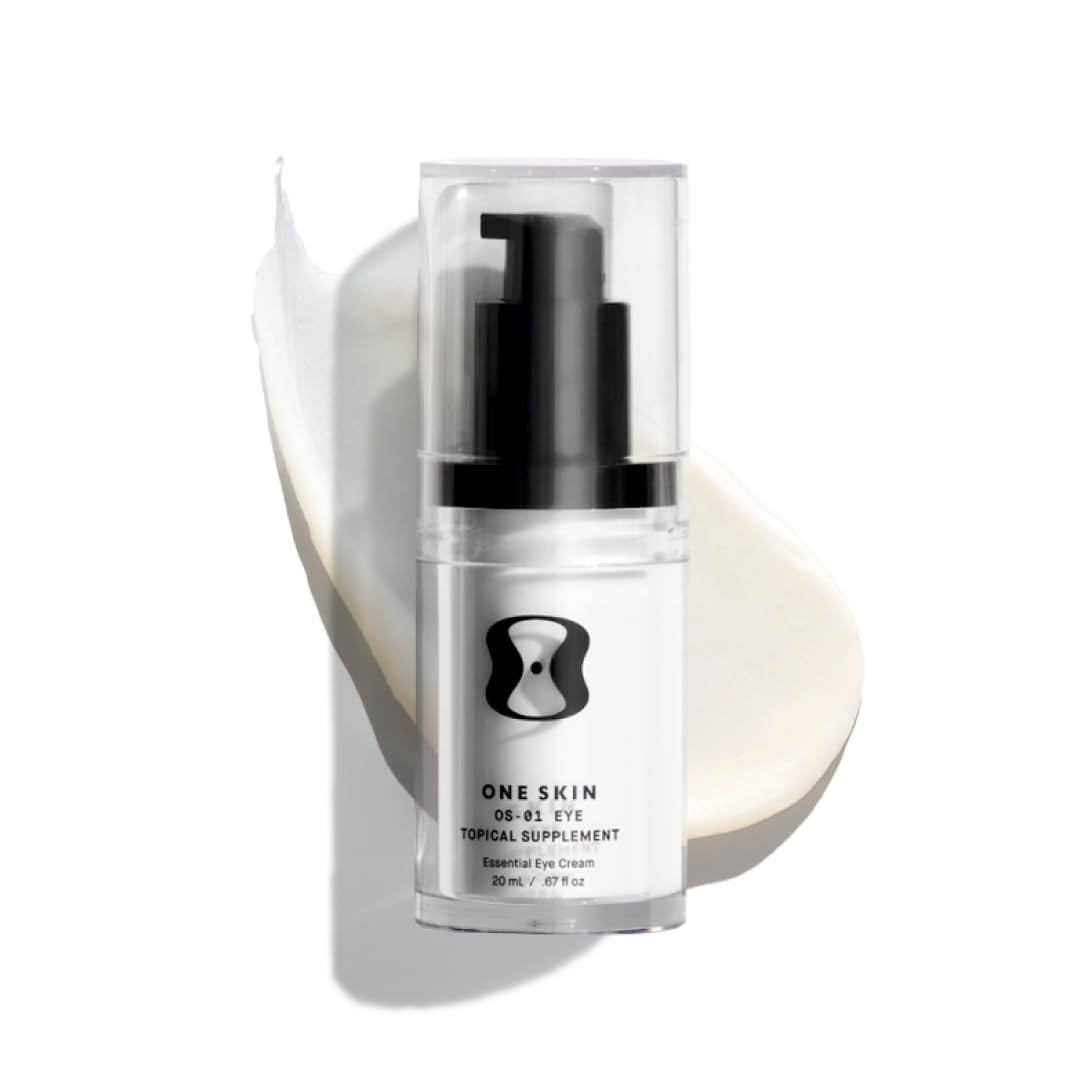 oneskin OS-01 EYE front jar showing product and volume, conveys clean formulation benefit