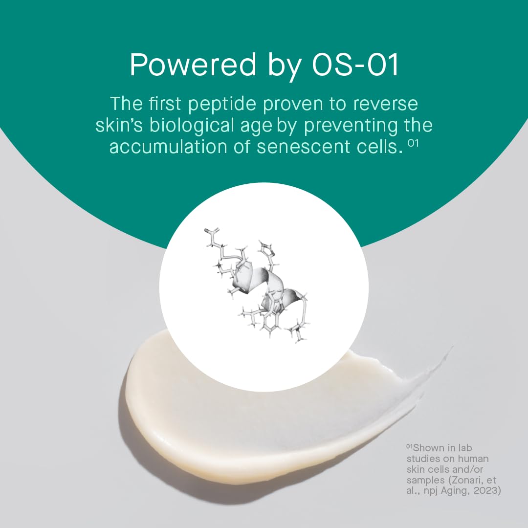oneskin OS-01 EYE cream texture close-up highlighting lightweight peptide-rich formula
