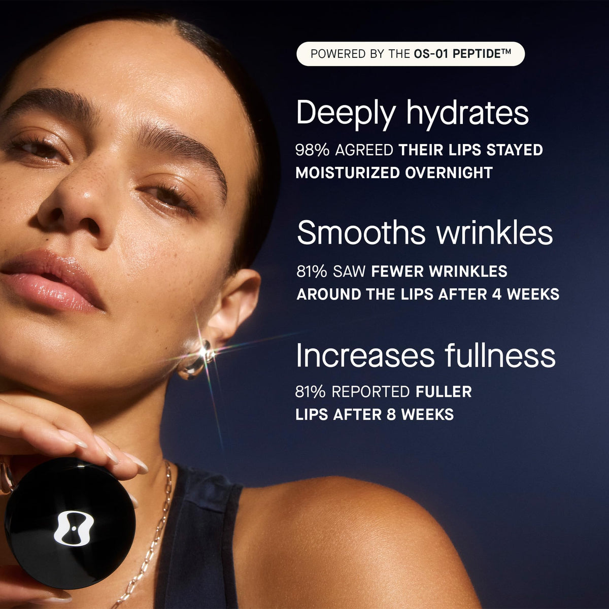 oneskin applying lip mask demonstrating overnight treatment comfort