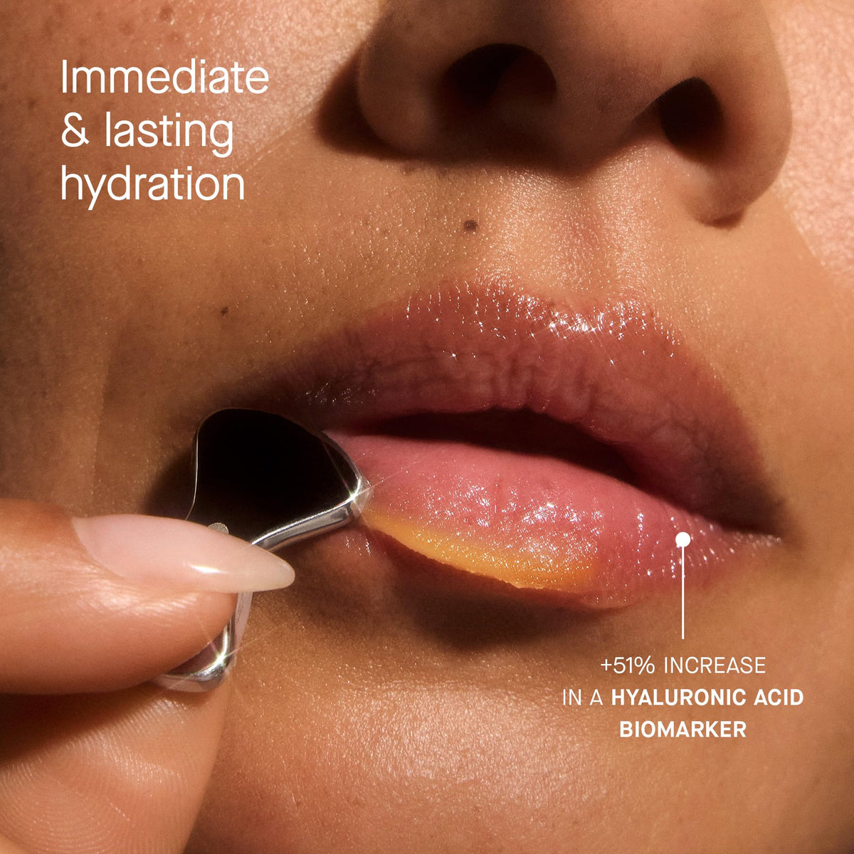 oneskin before and after lips showing smoother appearance benefit