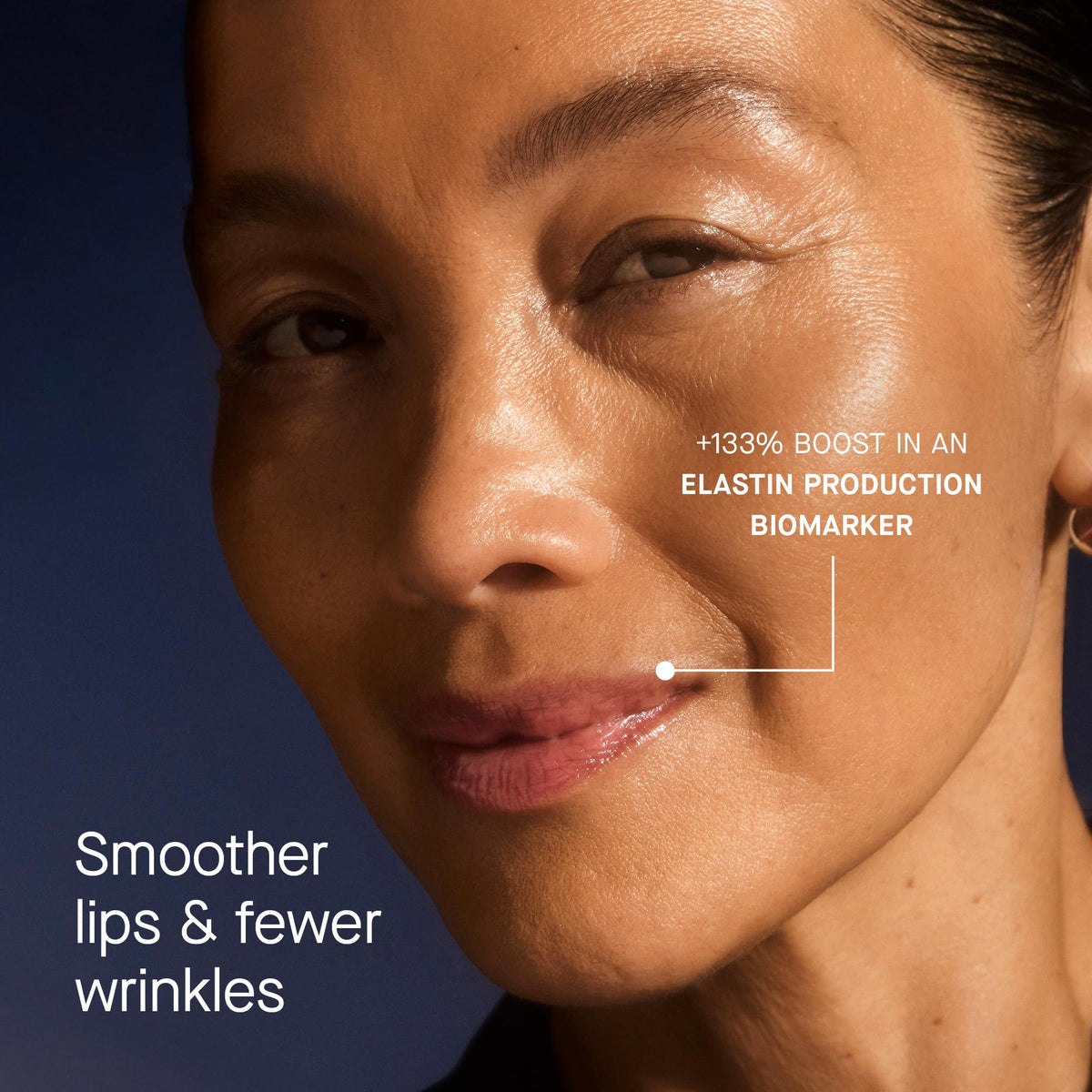 oneskin ingredients label close-up showing peptide-focused formulation benefit