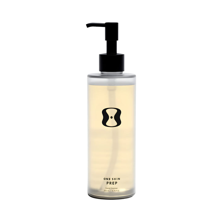 oneskin PREP front packaging showing cleanser and benefit of gentle removal