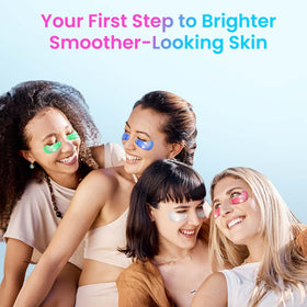 Onespring application demonstration of patches under eye for immediate depuffing