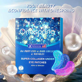 Onespring before and after comparison illustrating refreshed under-eye appearance