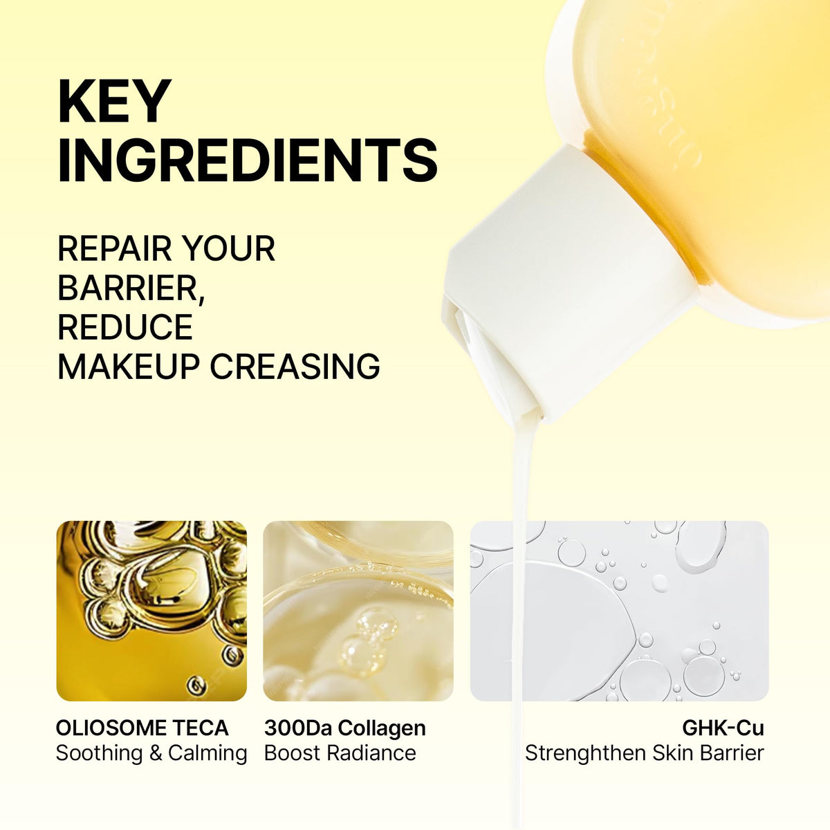 ONGREDIENTS Centella leaf with lotion highlighting soothing ingredients