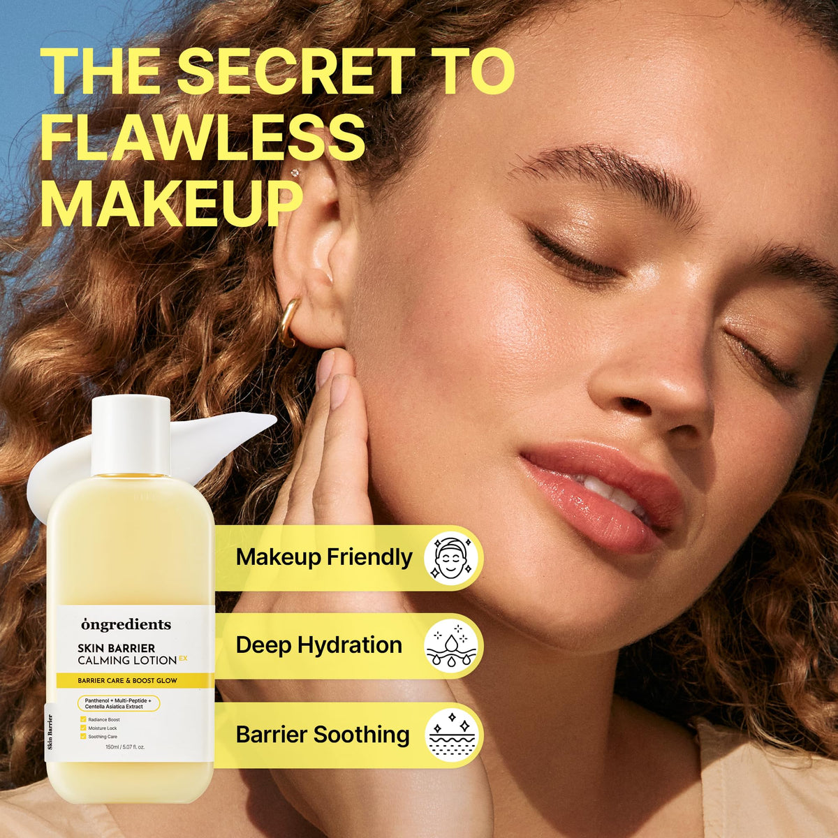 ONGREDIENTS lotion on hand absorbing quickly to prep skin for makeup