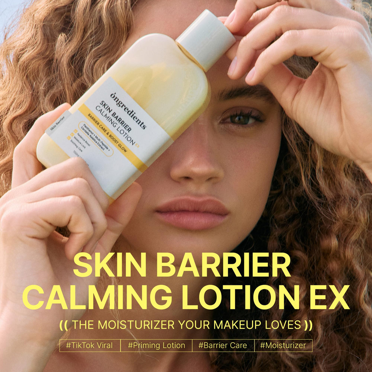 ONGREDIENTS texture close-up dewy lotion demonstrating lightweight hydration
