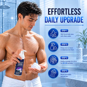ONIIZ foam rinsing clean to show no residue and comfortable feel