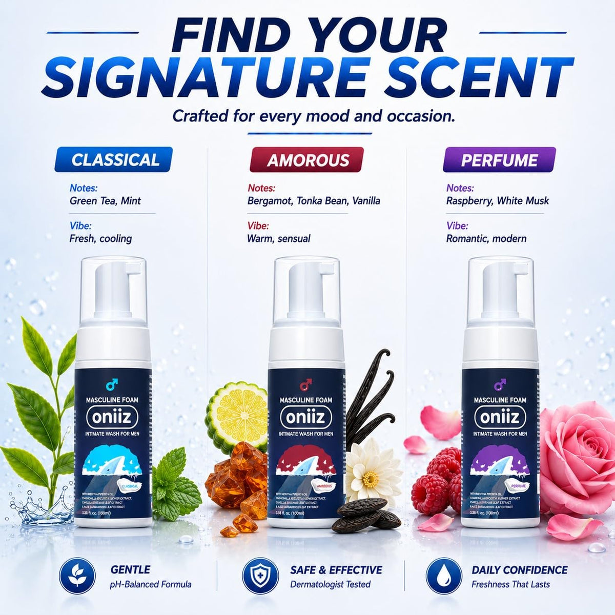 ONIIZ in-shower use demonstrating quick-refresh after activity