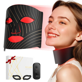 ONLUKY neck device attached demonstrating additional jawline coverage benefit
