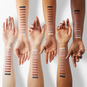 ONLYBETTER swatches of warm shades demonstrating rich bronze payoff and layering options