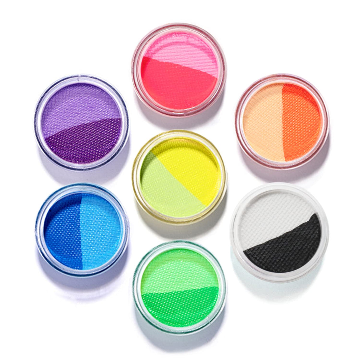 ONMAY front packaging showing 14 colorful UV-reactive pans and palette benefits