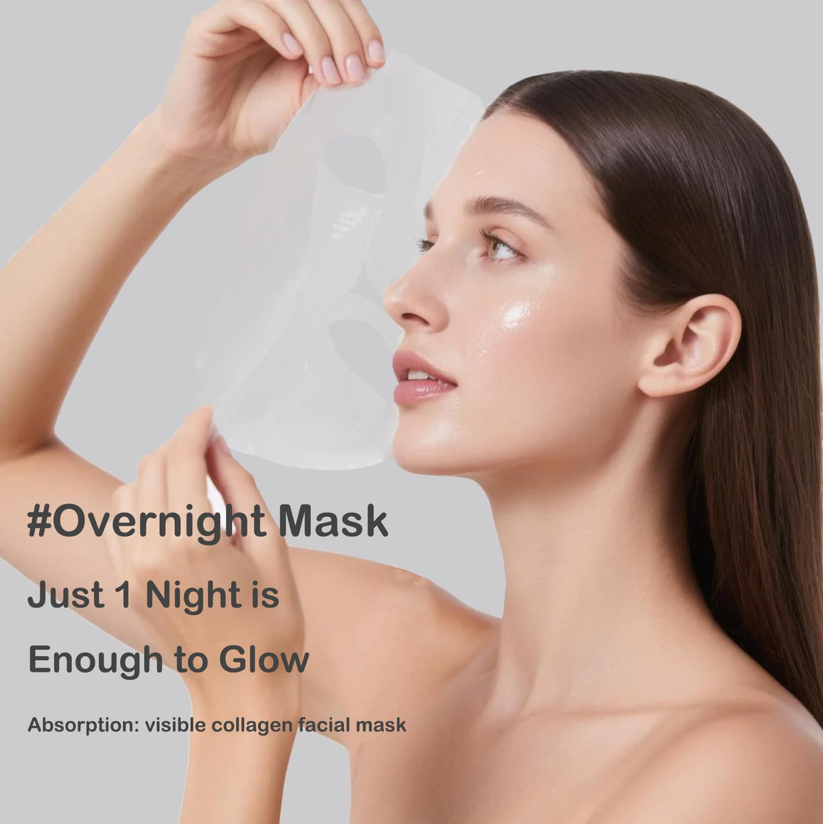 ONMYLOVIN mask worn by model in bed demonstrating comfortable overnight use