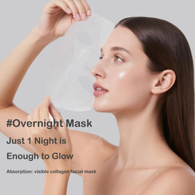 ONMYLOVIN mask worn by model in bed demonstrating comfortable overnight use